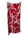 Kitri Size 4 red, pink, white Viscose Blend Side Zip Ribbon Print Satin Skirt red, pink, white / 4