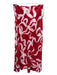 Kitri Size 4 red, pink, white Viscose Blend Side Zip Ribbon Print Satin Skirt red, pink, white / 4