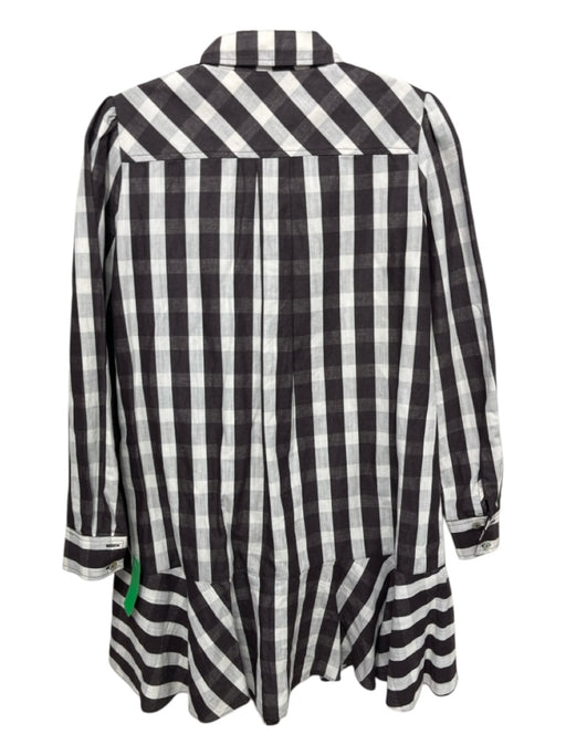 Tuckernuck Size Small Brown & White Cotton & Linen Long Sleeve Gingham Dress Brown & White / Small