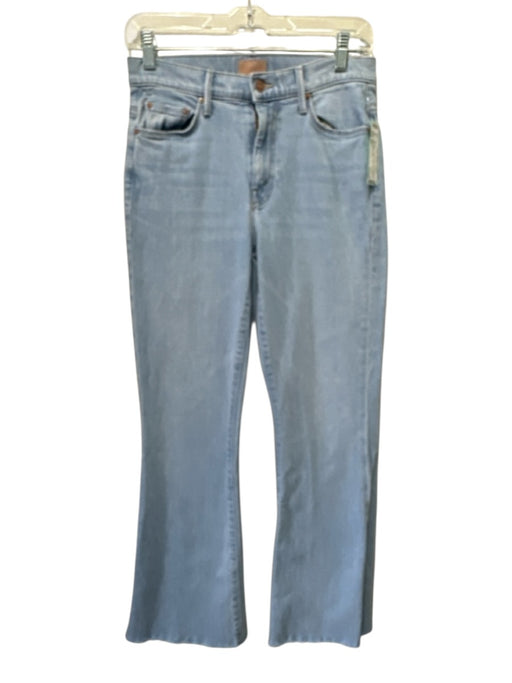 Mother Size 27 Light Wash Cotton Denim Zip Fly High Rise Boot Cut Raw Hem Jeans Light Wash / 27
