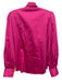 Hunter Bell Size XS Fuschia Pink Cotton Long Sleeve neck tie Buttons Top Fuschia Pink / XS