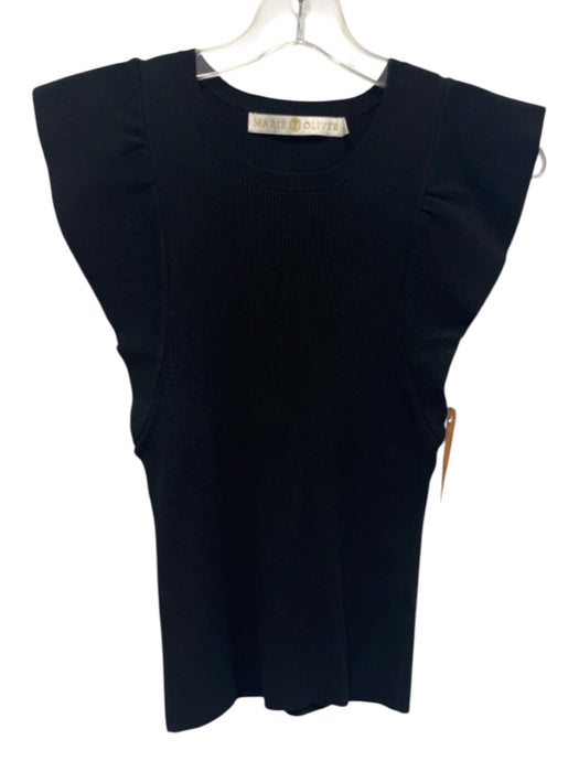 Marie Oliver Size S Black Viscose & Polyester Sleeveless Rib Knit Top Black / S