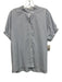 Caryn Lawn Size M White & Blue Polyester & Cotton Buttons Plaid Short Sleeve Top White & Blue / M