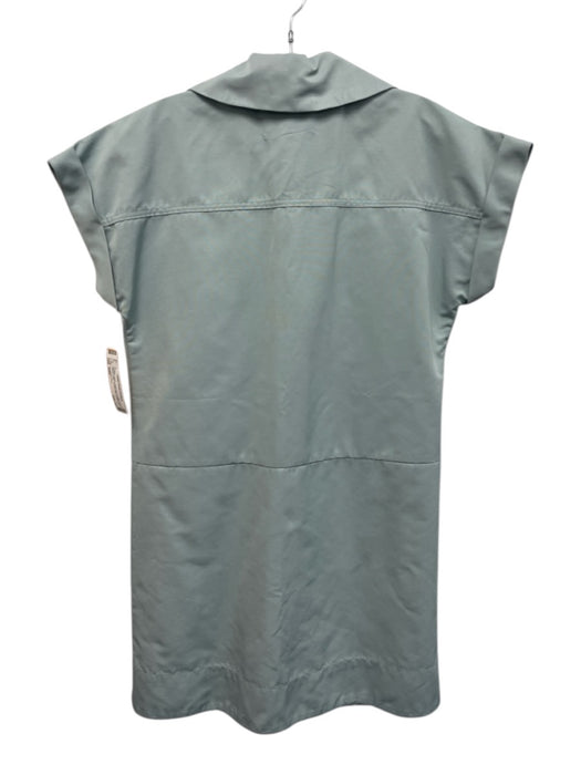 Pomander Place Size XXS Seafoam Green Polyester & Cotton Cap Sleeve Collar Dress Seafoam Green / XXS