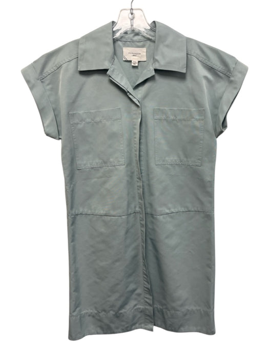Pomander Place Size XXS Seafoam Green Polyester & Cotton Cap Sleeve Collar Dress Seafoam Green / XXS