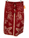 Anna Cate Size S Red & White Cotton Tassels Tiger & Flowers Midi Skirt Red & White / S