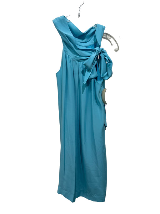 La Roque Size 2 Blue Polyester High Tie Neck Sleeveless Shift Dress Blue / 2