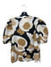 Emily McCarthy Size XS Beige, White & Black Cotton Abstract Half Puff Sleeve Top Beige, White & Black / XS