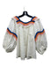 Corey lynn calter Size S Cream, blue & orange Cotton Embroidered Wavy Line Top Cream, blue & orange / S