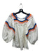 Corey lynn calter Size S Cream, blue & orange Cotton Embroidered Wavy Line Top Cream, blue & orange / S