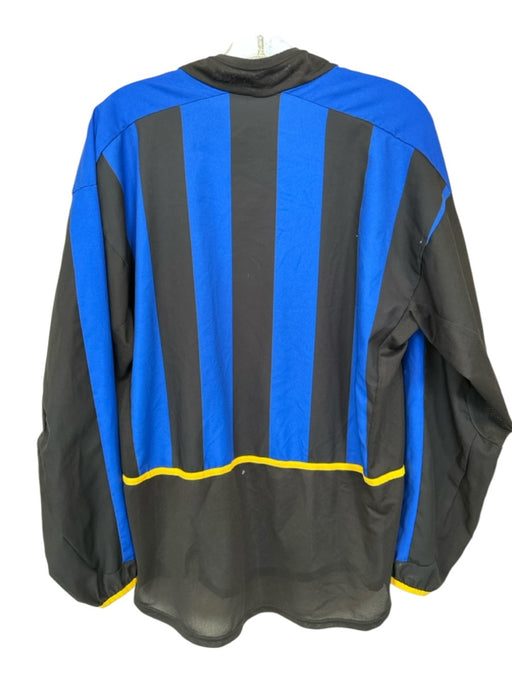 Nike Size M Blue & Black Polyester Soccer Striped Soccer Jersey Men's T-Shirt Blue & Black / M