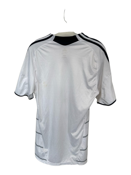 Adidas AS IS Size M White & Gray Polyester Soccer Striped Soccer Jersey T-Shirt White & Gray / M