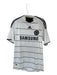 Adidas AS IS Size M White & Gray Polyester Soccer Striped Soccer Jersey T-Shirt White & Gray / M