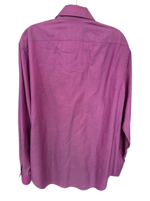 Thomas Dean Size M Purple Cotton Diamond Button Down Men's Shirt Purple / M