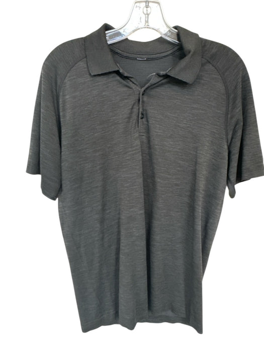 Lululemon Size Est M Black Heathered Athletic Men's Polo Black / Est M