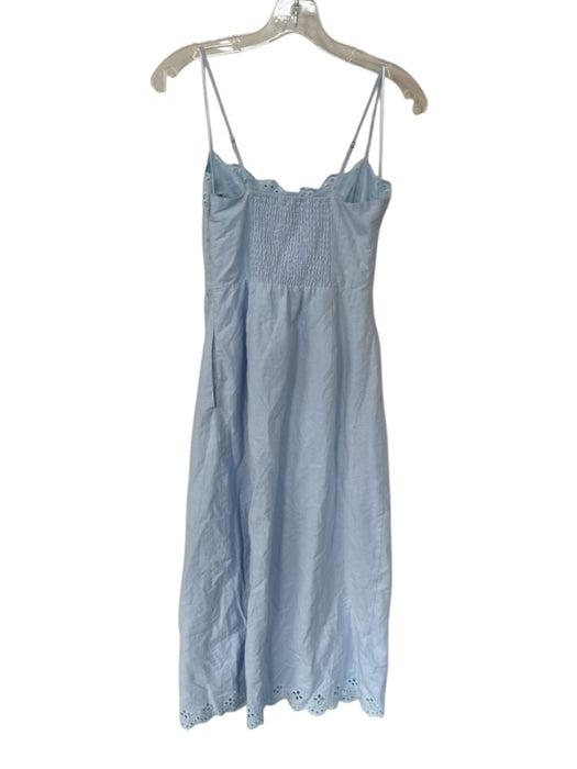 Lost + Wander Size S Baby Blue Cotton Spaghetti Strap Eyelet collar Maxi Dress Baby Blue / S
