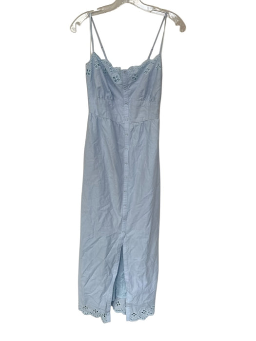 Lost + Wander Size S Baby Blue Cotton Spaghetti Strap Eyelet collar Maxi Dress Baby Blue / S