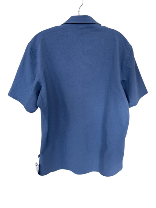 Lululemon Size L Slate Blue Recycled Polyester Grid Button Down Athletic Shirt Slate Blue / L