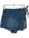 We The Free Size 4 Med Dark Wash Cotton Front Tie Raw Hem Denim Skort Med Dark Wash / 4
