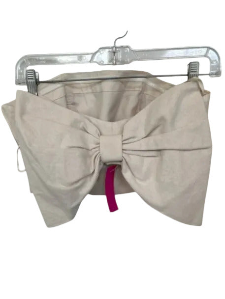Hutch Size 4 Tan Cotton Strapless Underwire Back Bow Cropped Top Tan / 4