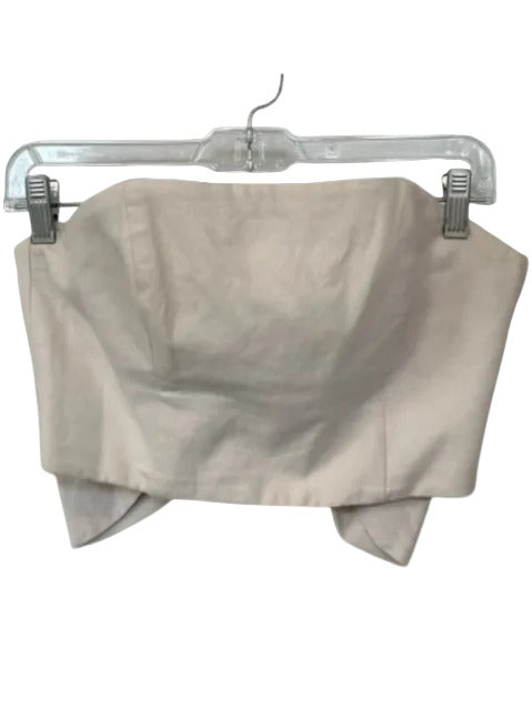 Hutch Size 4 Tan Cotton Strapless Underwire Back Bow Cropped Top Tan / 4