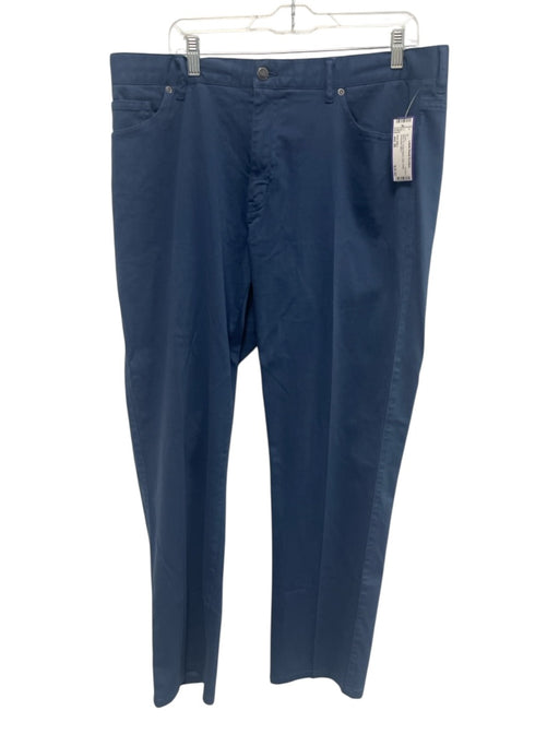 Peter Millar Size est 38 Blue Cotton Blend Solid Khaki Men's Pants Blue / est 38