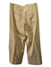 Vince Size 10 Tan Linen Blend High Rise Back Zip Side Pockets Wide Leg Pants Tan / 10