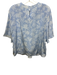 The Fold Size 10 Light blue & white Silk Bell Sleeve Floral Pleated Top Light blue & white / 10