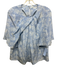 The Fold Size 10 Light blue & white Silk Bell Sleeve Floral Pleated Top Light blue & white / 10