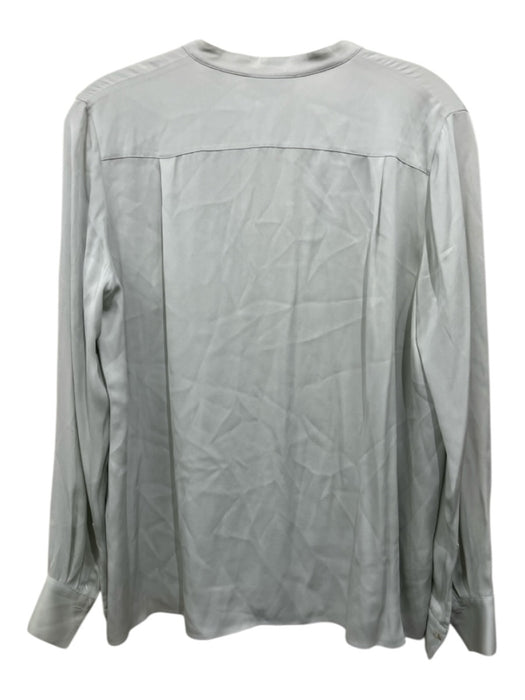 Vince Size Small Light Green Silk Blend Long Sleeve Button Front Top Light Green / Small
