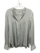 Vince Size Small Light Green Silk Blend Long Sleeve Button Front Top Light Green / Small