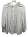 Ann Mashburn Size Medium Cream White Long Sleeve Button Front Gathered Top Cream White / Medium