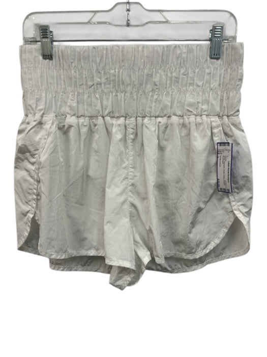 FP Movement Size L White Polyester Elastic Waist Athletic Shorts White / L