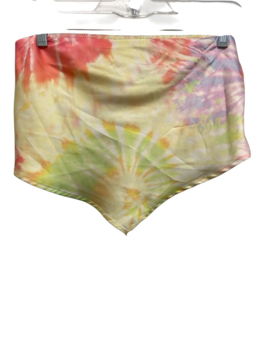 Lovers and Friends Size M Yellow & Multi Polyester Smocked Tie Detail Top Yellow & Multi / M