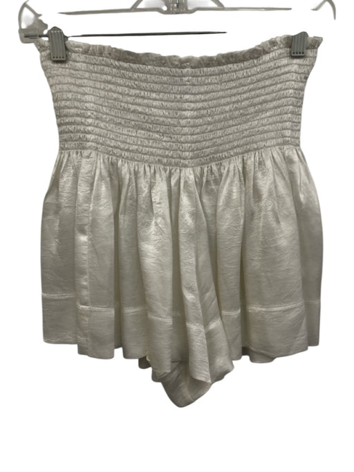 Koch Size S White Acetate Satin smocked Shorts White / S