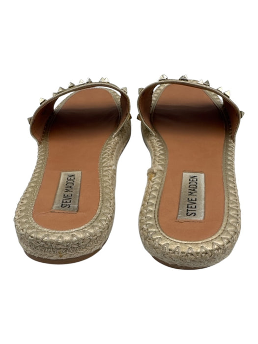 Steve Madden Shoe Size 8 Gold Leather Studded Espadrille Sandals Gold / 8
