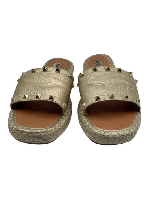 Steve Madden Shoe Size 8 Gold Leather Studded Espadrille Sandals Gold / 8