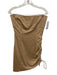 Lovers and Friends Size M Tan & White Polyester & Rayon Gingham Ruched Dress Tan & White / M