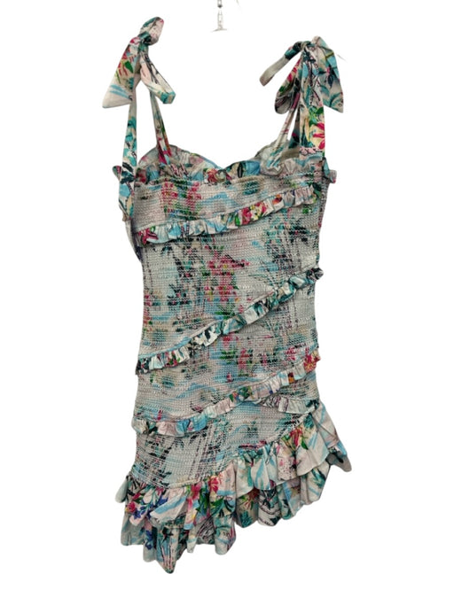 Rococo Sand Size S White & Multi Cotton Sleeveless smocked Ruffle Dress White & Multi / S