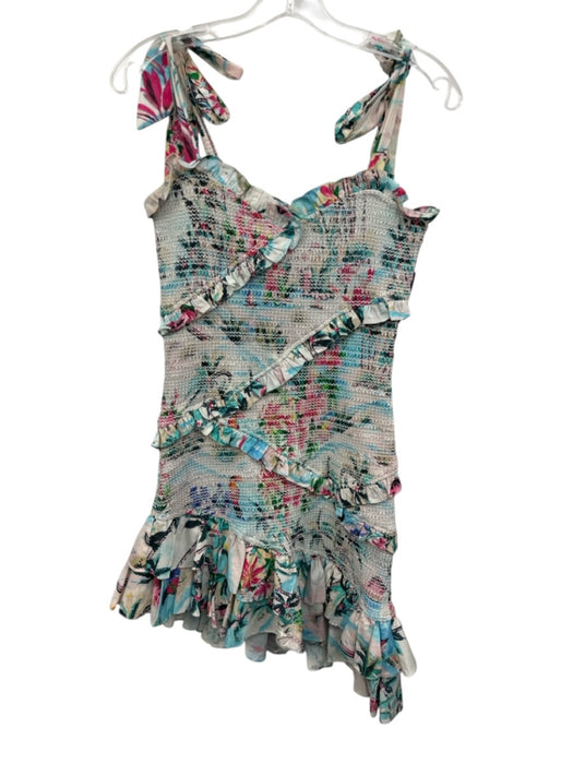 Rococo Sand Size S White & Multi Cotton Sleeveless smocked Ruffle Dress White & Multi / S