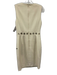 Karen Millen Size 6 Beige & Silver Polyester & Viscose Sleeveless Grommets Dress Beige & Silver / 6