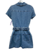 Show Me Your Mumu Size S Medium Wash Cotton Denim Short Sleeve Zip Up Mini Dress Medium Wash / S