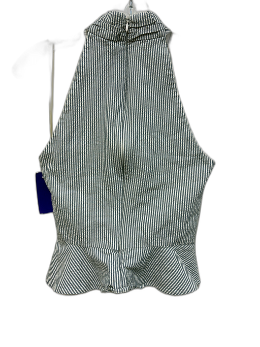 Veronica Beard Size 00 Blue & White Cotton & Elastane Sleeveless Stripe Top Blue & White / 00