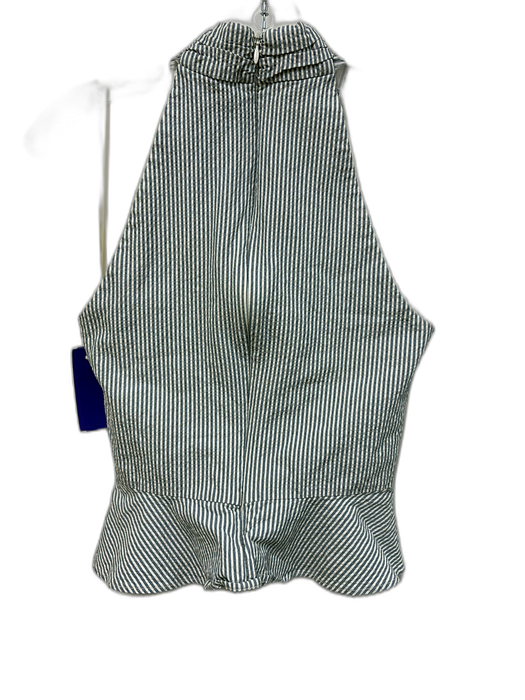 Veronica Beard Size 00 Blue & White Cotton & Elastane Sleeveless Stripe Top Blue & White / 00