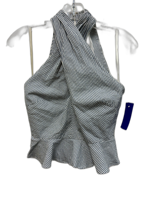 Veronica Beard Size 00 Blue & White Cotton & Elastane Sleeveless Stripe Top Blue & White / 00