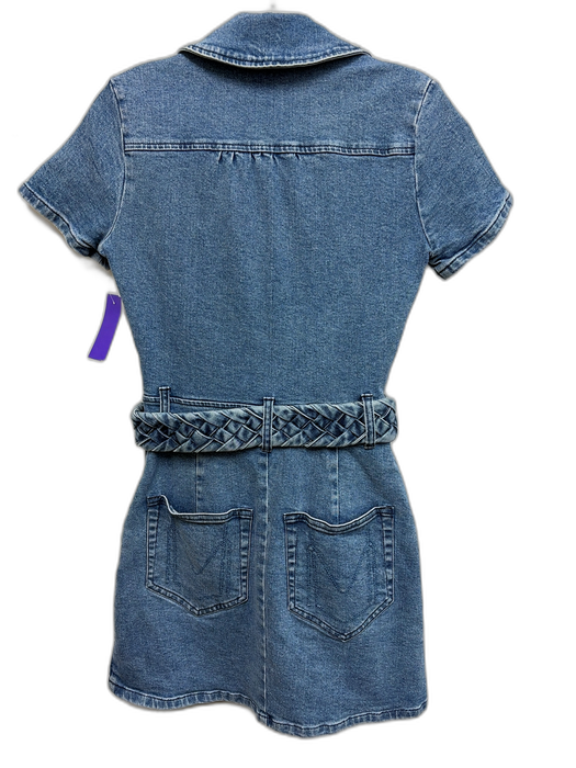 Show Me Your Mumu Size XS Medium Wash Cotton Denim Short Sleeve Zip Up Dress Medium Wash / XS