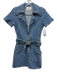 Show Me Your Mumu Size XS Medium Wash Cotton Denim Short Sleeve Zip Up Dress Medium Wash / XS