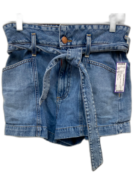Alice + Olivia Jeans Size 27 Medium Wash Cotton Denim Zip Fly Sash Shorts Medium Wash / 27