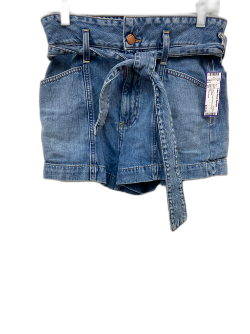 Alice + Olivia Jeans Size 27 Medium Wash Cotton Denim Zip Fly Sash Shorts Medium Wash / 27