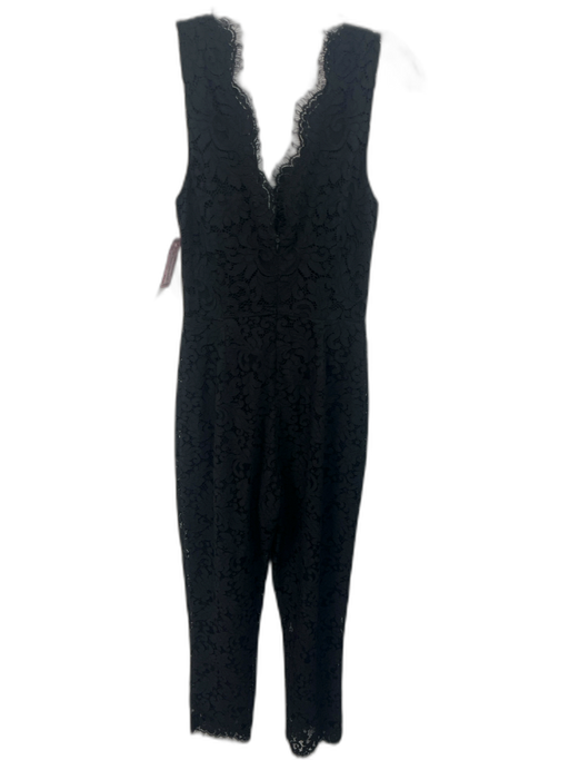 Cupcakes & Cashmere Size 2 Black Polyamide & Cotton Lace Detail V Neck Jumpsuit Black / 2